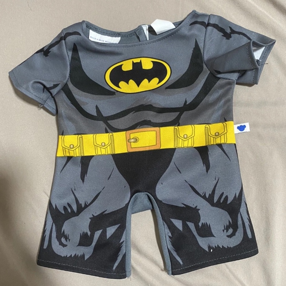 BUILD A BEAR Workshop BATMAN Costume DC Comics Black Gray Batman Costume Only